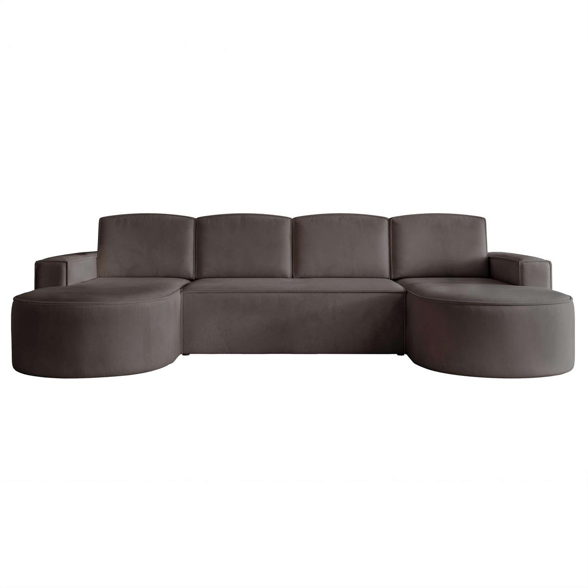 WOHNLANDSCHAFT U-Form mit Schlaffunktion, Schwarz - Schwarz, Textil (316/88/157cm) - Idohome