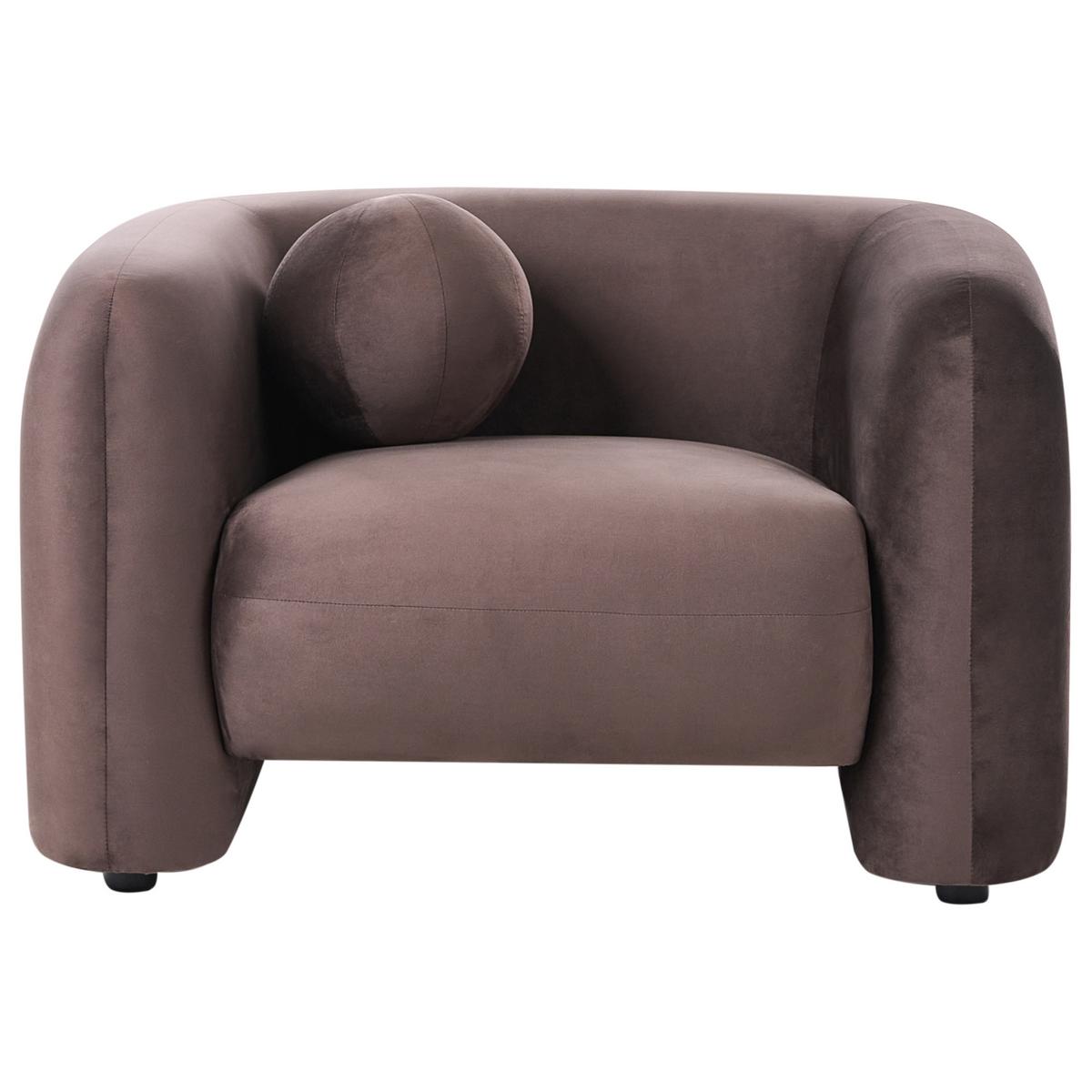 SOFA-SET 4-Sitzer Samtstoff Dunkelbraun Leiren - Braun, Textil (224/68/87cm) - Beliani