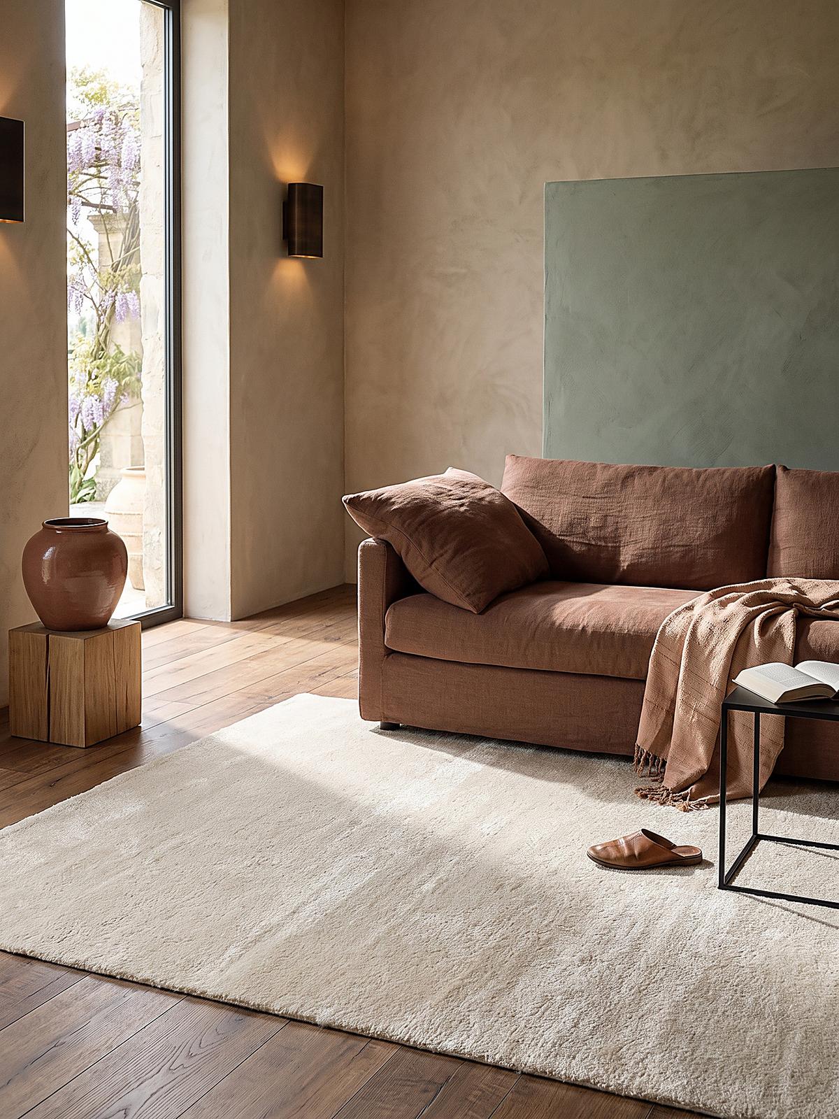 HOCHFLORTEPPICH Antirutsch Uni ALDAN Polyester Beige 120 x 160 cm - Beige, Textil (120/160cm) - KADIMA DESIGN