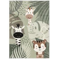 KINDER TEPPICH SOFTSTAR KIDS SAFARI FRIENDS - Grün, Textil (120/170cm) - Pergamon