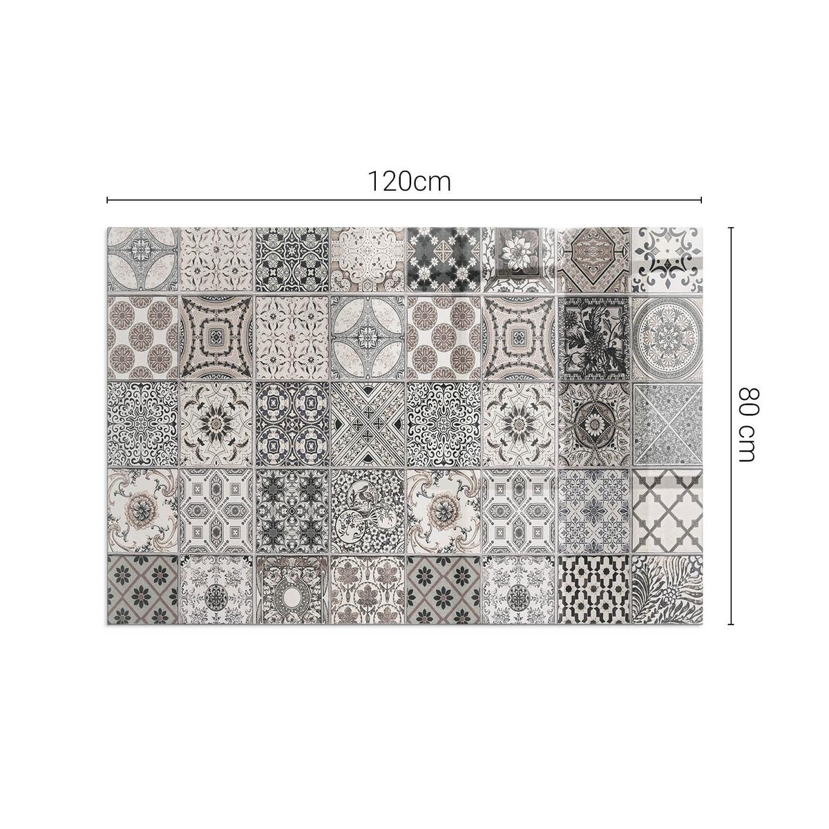 GLASPLATTE für Kamin 120x80 cm - Schwarz, Glas (120/80/0.4cm) - TULUP