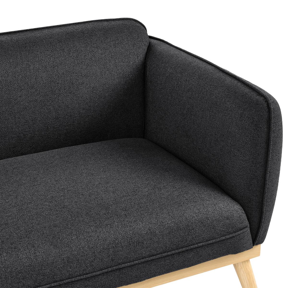 3-SITZER-SOFA Stoff Schwarz Ljung - Hellbraun, Textil (210/82/82cm) - Beliani