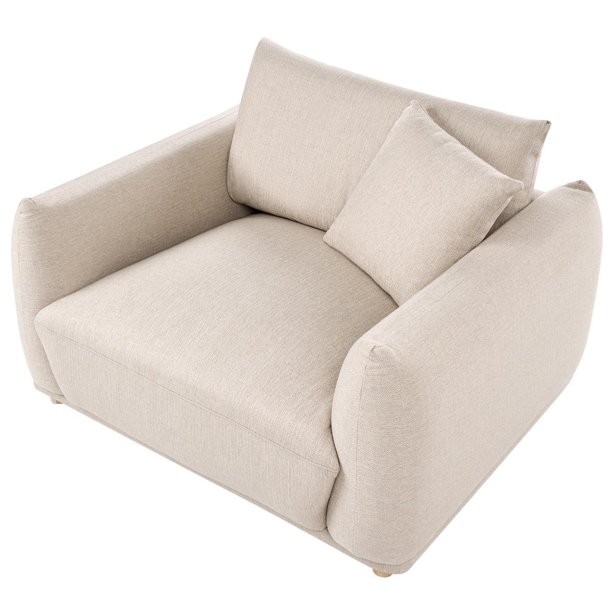 SESSEL Stoff Beige Jubek - Beige, Textil (120/81/104cm) - Beliani