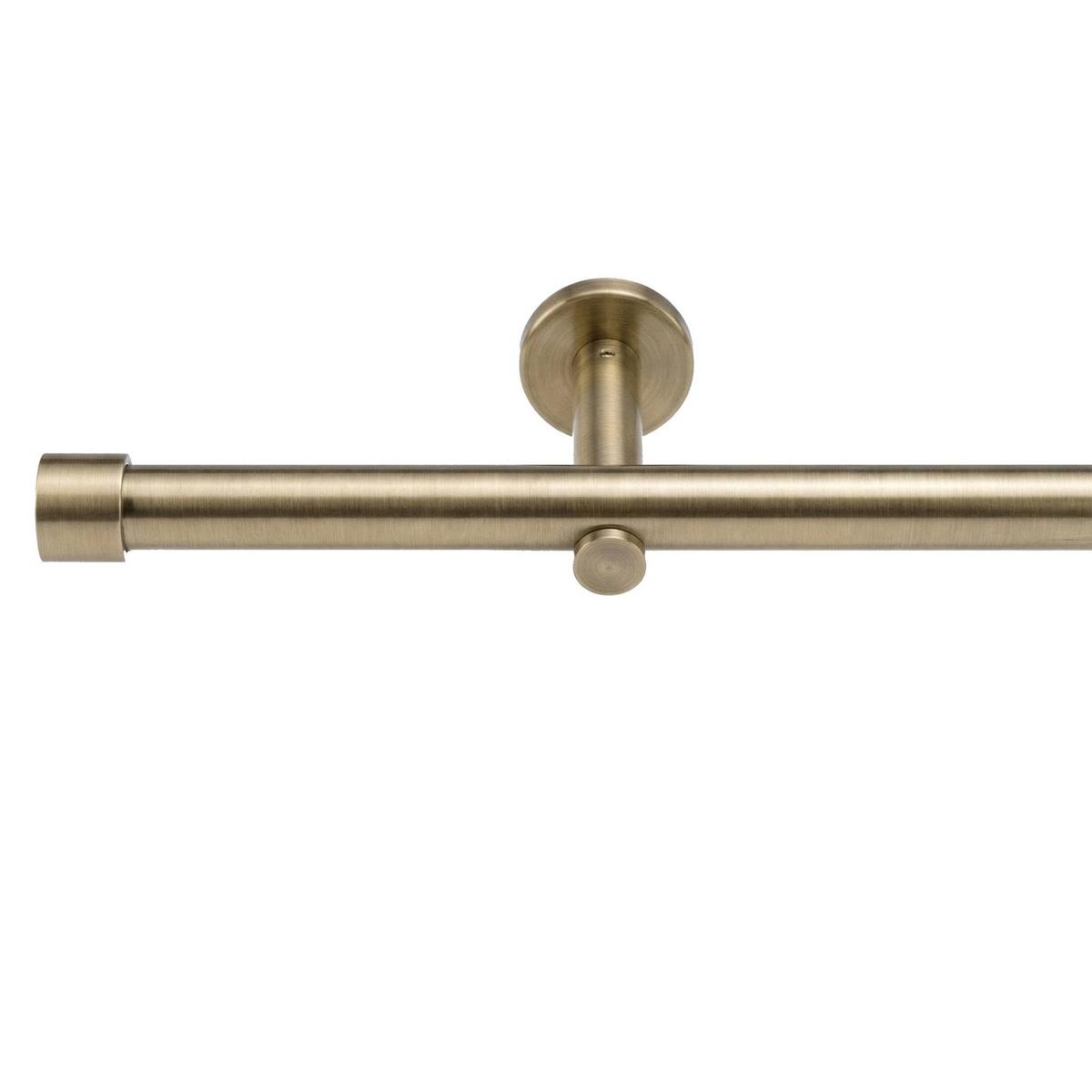 GARDINENSTANGE auf Maß 1-lauf Wandmontage Kappe 240cm - Messingfarben, Metall (240cm) - Deco-Raum