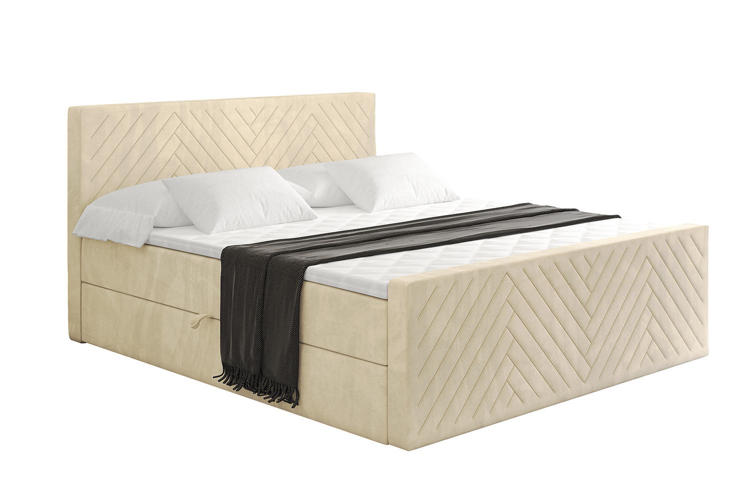 BOXBETT mit Matratze und Lattenrost - VEXA-Z - 120x200 - Beige Monolith - Beige, Holzwerkstoff (120/200cm) - ALTDECOR