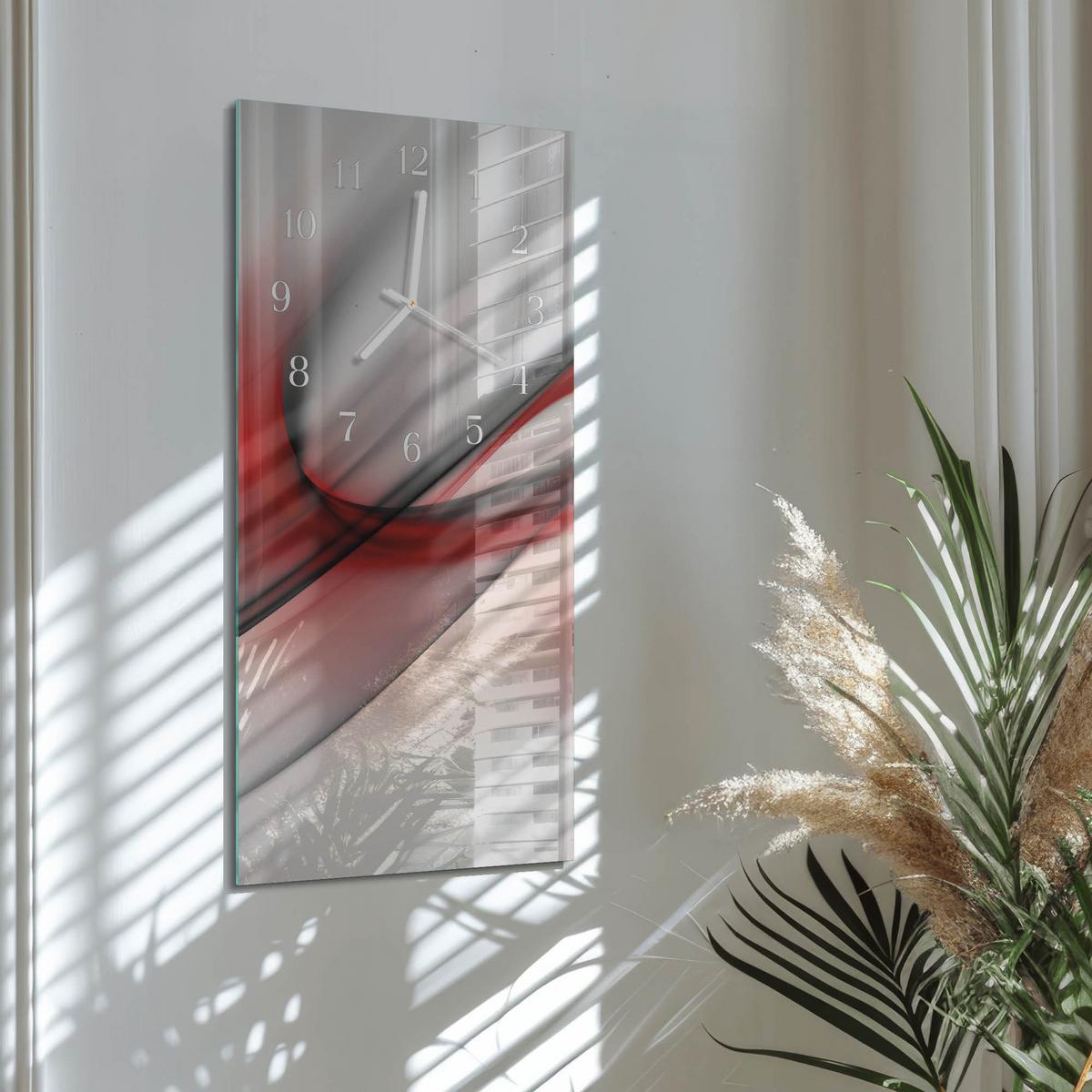 WANDUHR aus Glas 30x60 cm - Abstraktion - Multicolor, Glas (30/60/0.4cm) - TULUP