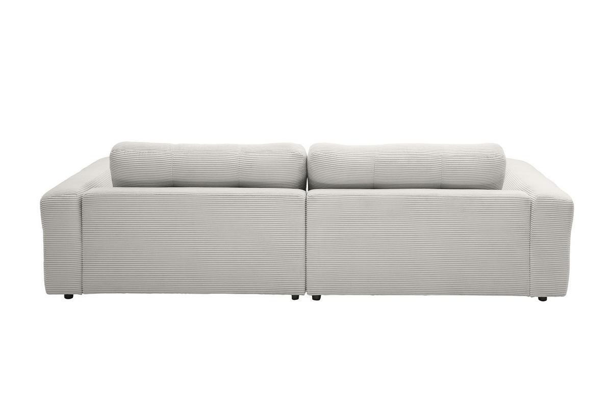 ECKSOFA MIKA Hellgrau Cord - Hellgrau/Schwarz, Kunststoff/Textil (276/167cm) - KAWOLA