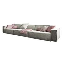 RIESENSOFA SAMU Beige Webstoff - Beige/Schwarz, Textil (418/72/106cm) - KAWOLA