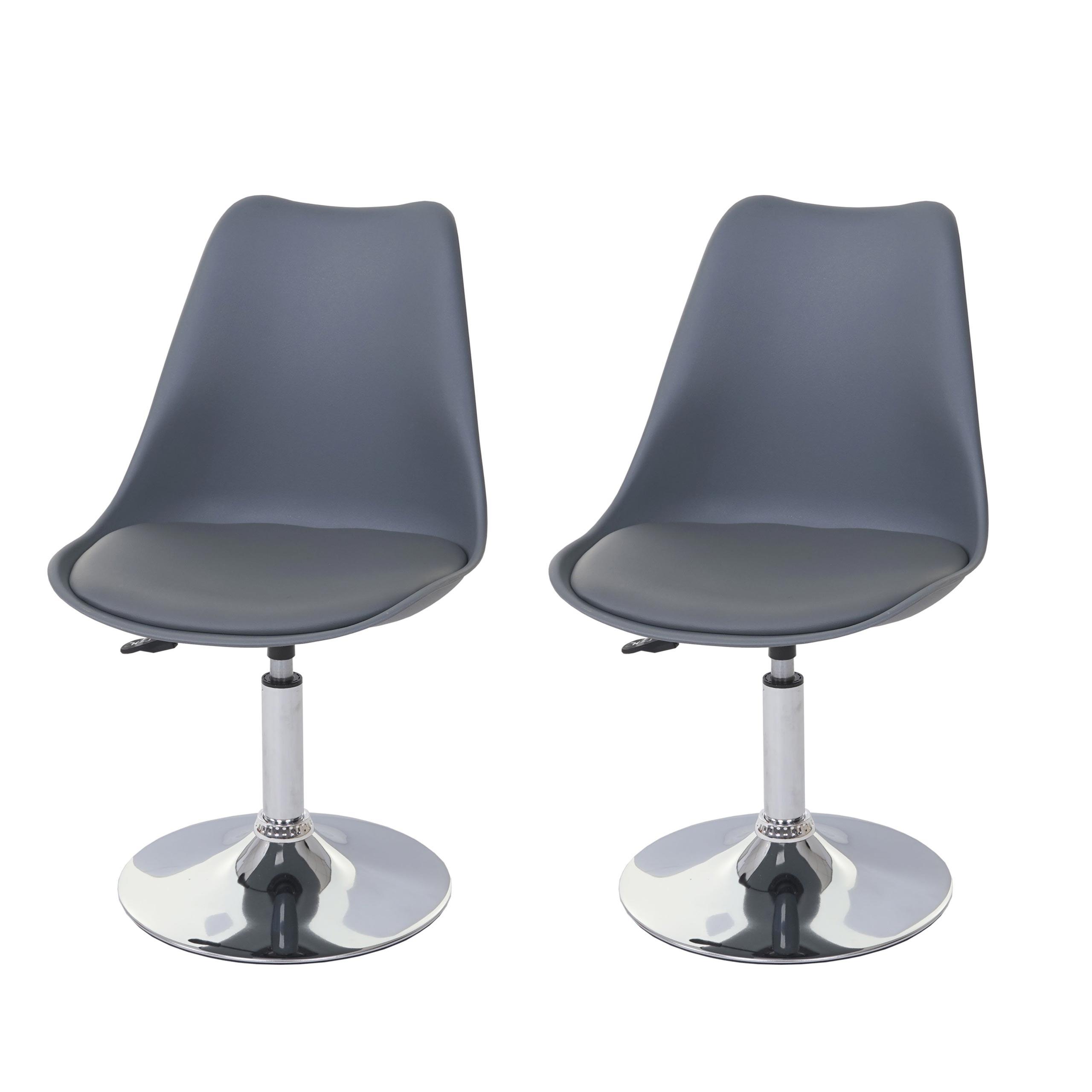 ESSZIMMERSTUHL Grau 2er-Set - Dunkelgrau/Grau, Textil (48/80/54cm) - MCW