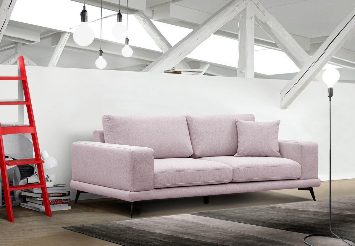 SOFA MEDIOLANE 3-Sitzer, rosa - Rosa, Holzwerkstoff/Textil (233/87/96cm) - Wozimo
