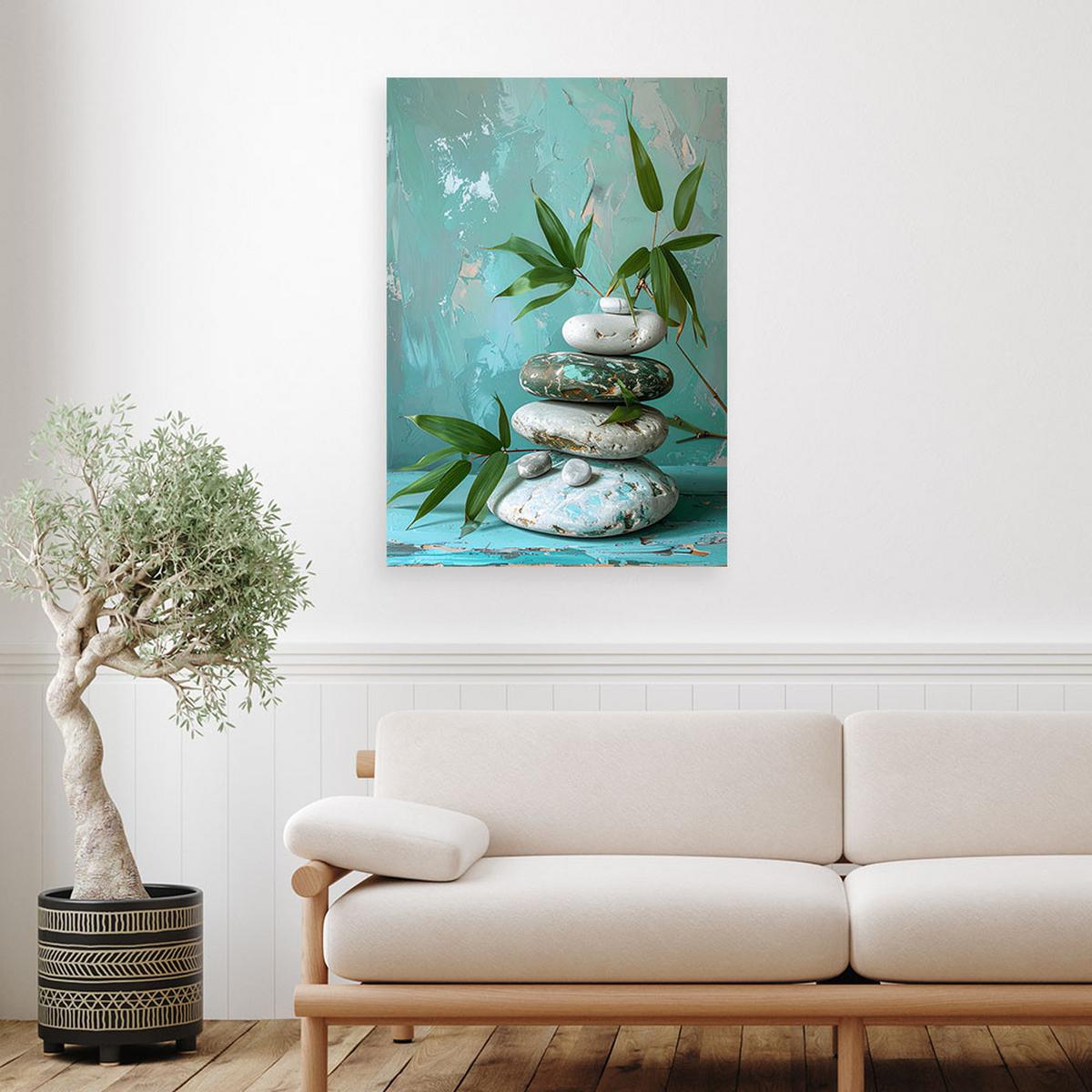 LEINWANDBILD Zen und Orientalisch 70x100cm - Türkis, Textil (70/100cm) - Feeby