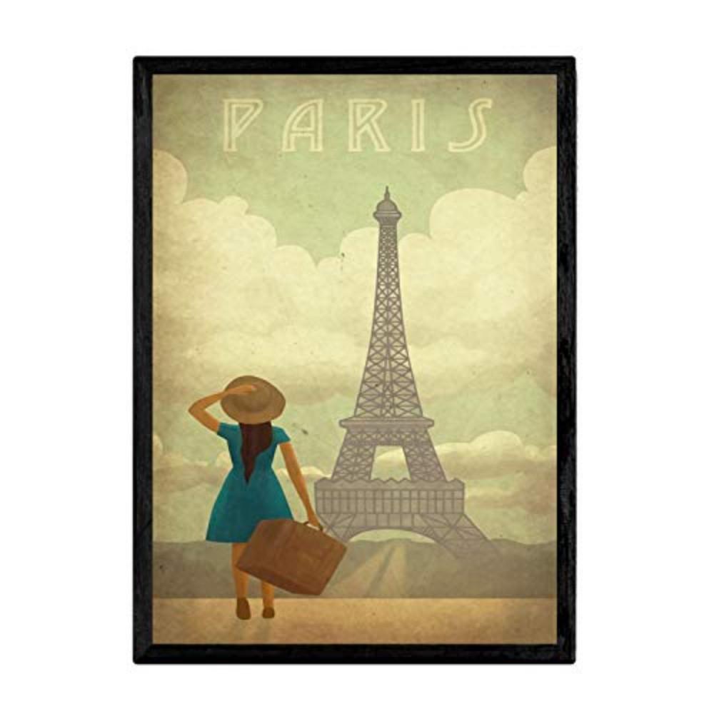 POSTER Weinlese Vintage A3 Schwarzer Rahmen - Schwarz, Papier (29.7/5/42cm) - Nacnic
