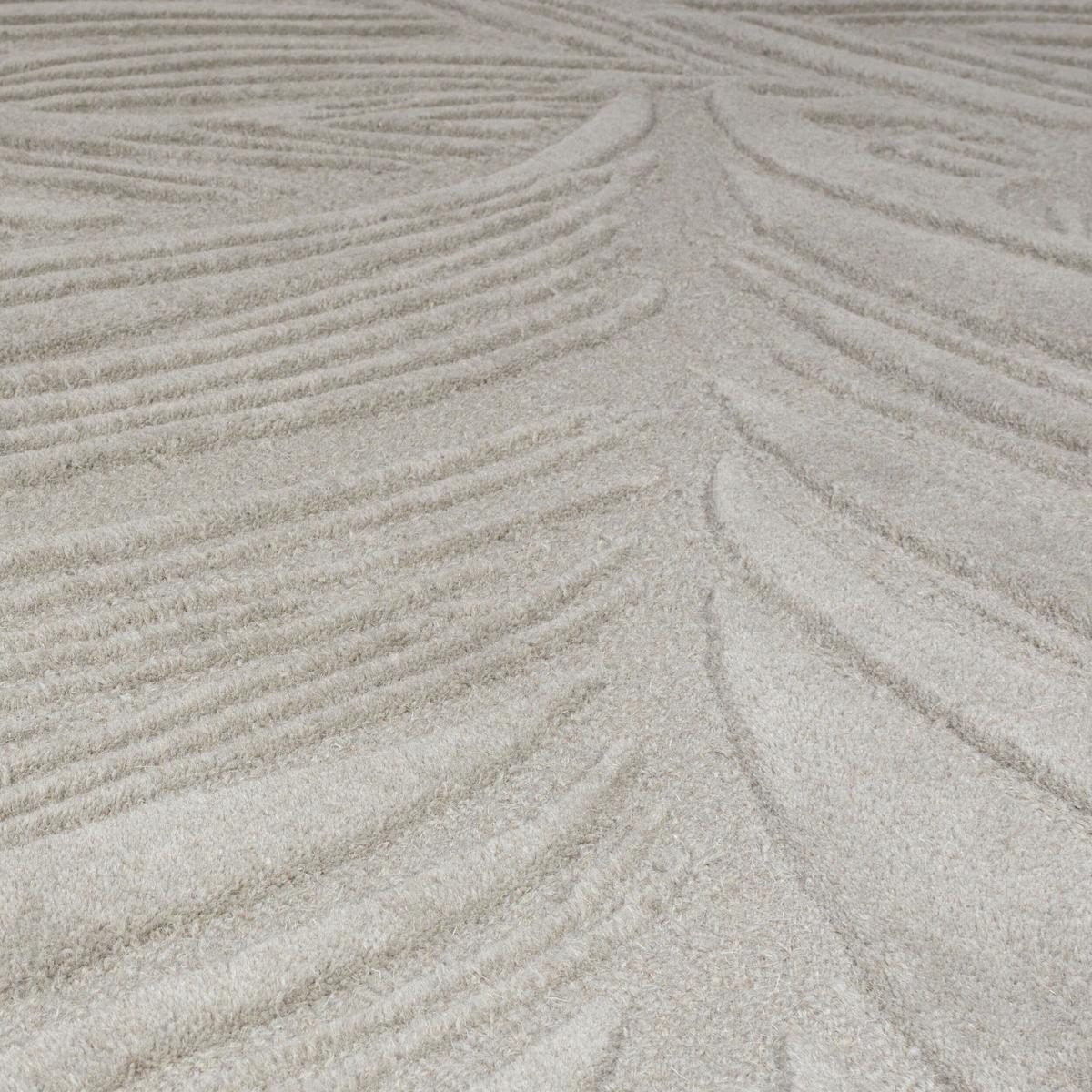 WOLLTEPPICH LEVEN, floral, Grau, 200 x 290 cm - Grau, Textil (200/290cm) - KADIMA DESIGN