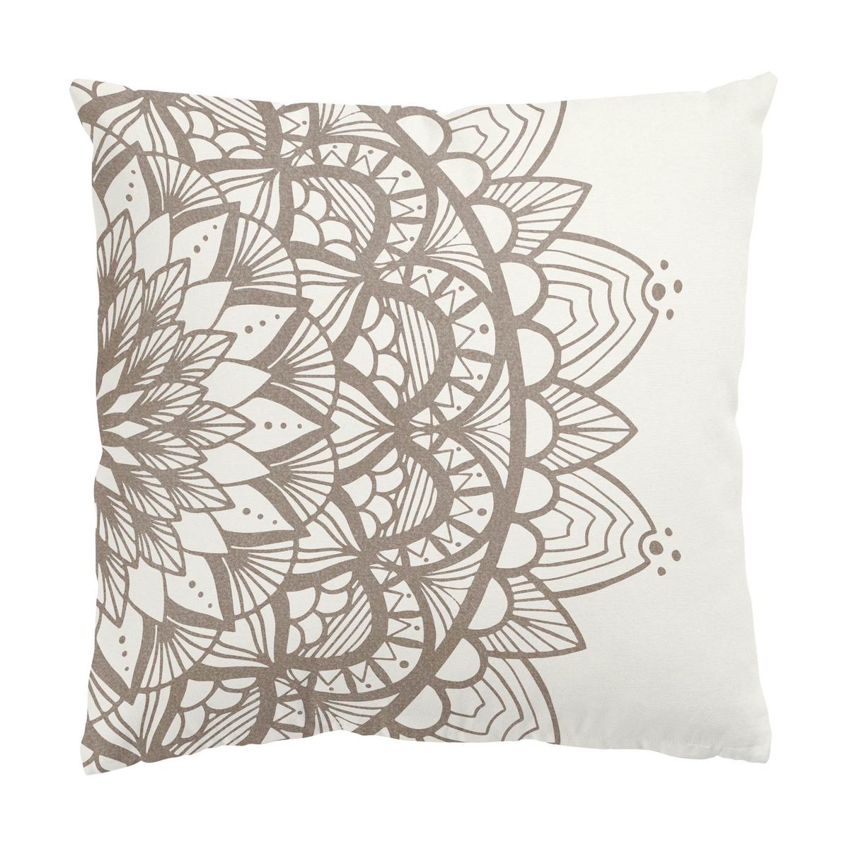 DEKOKISSEN 2er-Set Mandala Illustration shabby Set beige weiß 40/40 cm - Weiß, Textil (40/40cm) - Bilderwelten