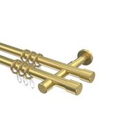 GARDINENSTANGE Prestige Santo 120 cm, 2-läufig, 20 mm Ø Messing-Optik - Messingfarben, Metall (120cm) - INTERDECO
