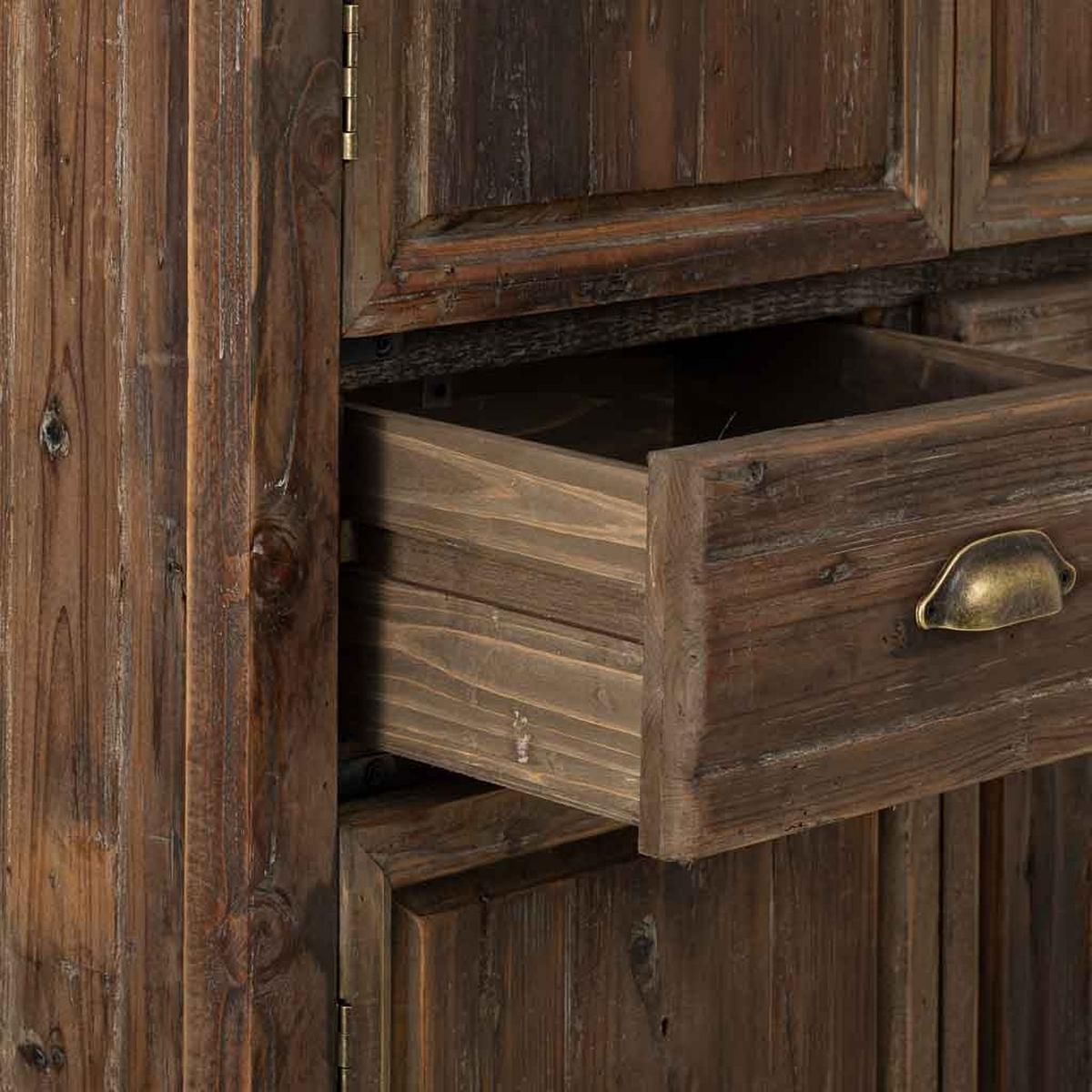 HOLZKLEIDERSCHRANK mit 4 türen und 2 schubladen 90x45x160 cm - Braun, Holz (90/160/45cm) - Wanderlust