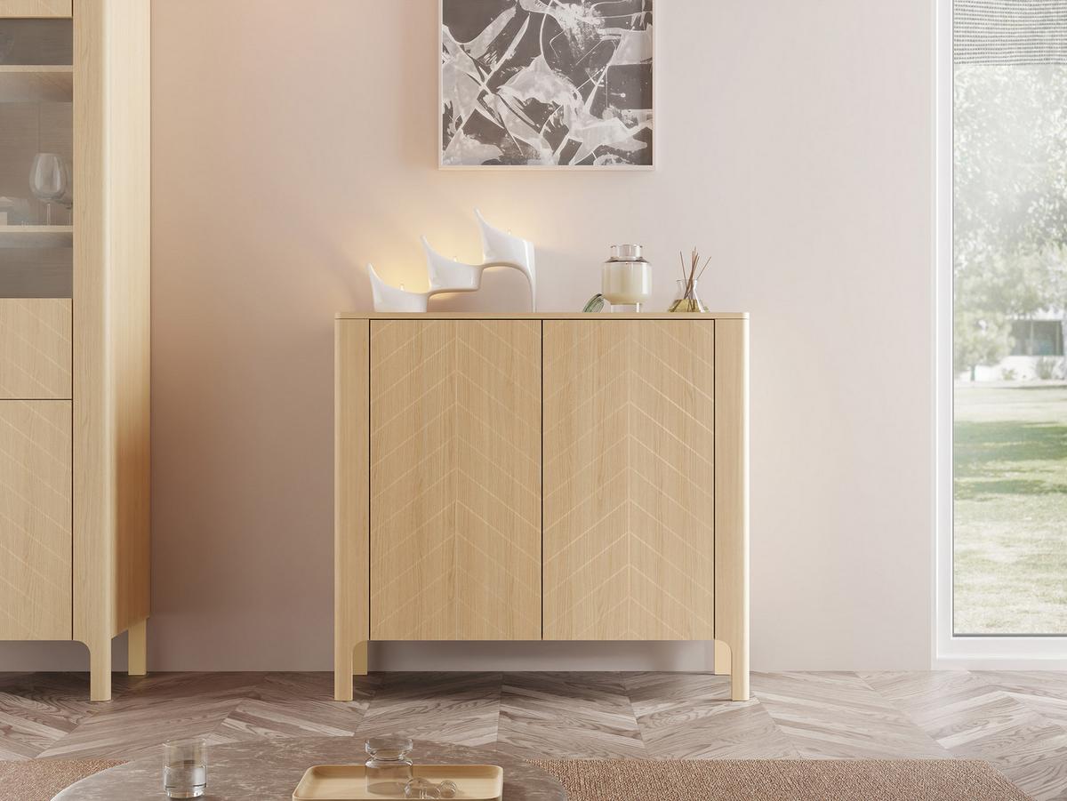 KOMMODE Malumi MM02 2D - Eichefarben/Naturfarben, Holzwerkstoff/Metall (103/96/41cm) - MIRJAN24