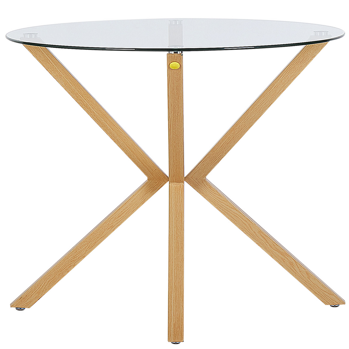 ESSTISCH 90/90/75 cm Transparent, Hellbraun Rund Altura - Transparent, Glas (90/90/75cm) - Beliani