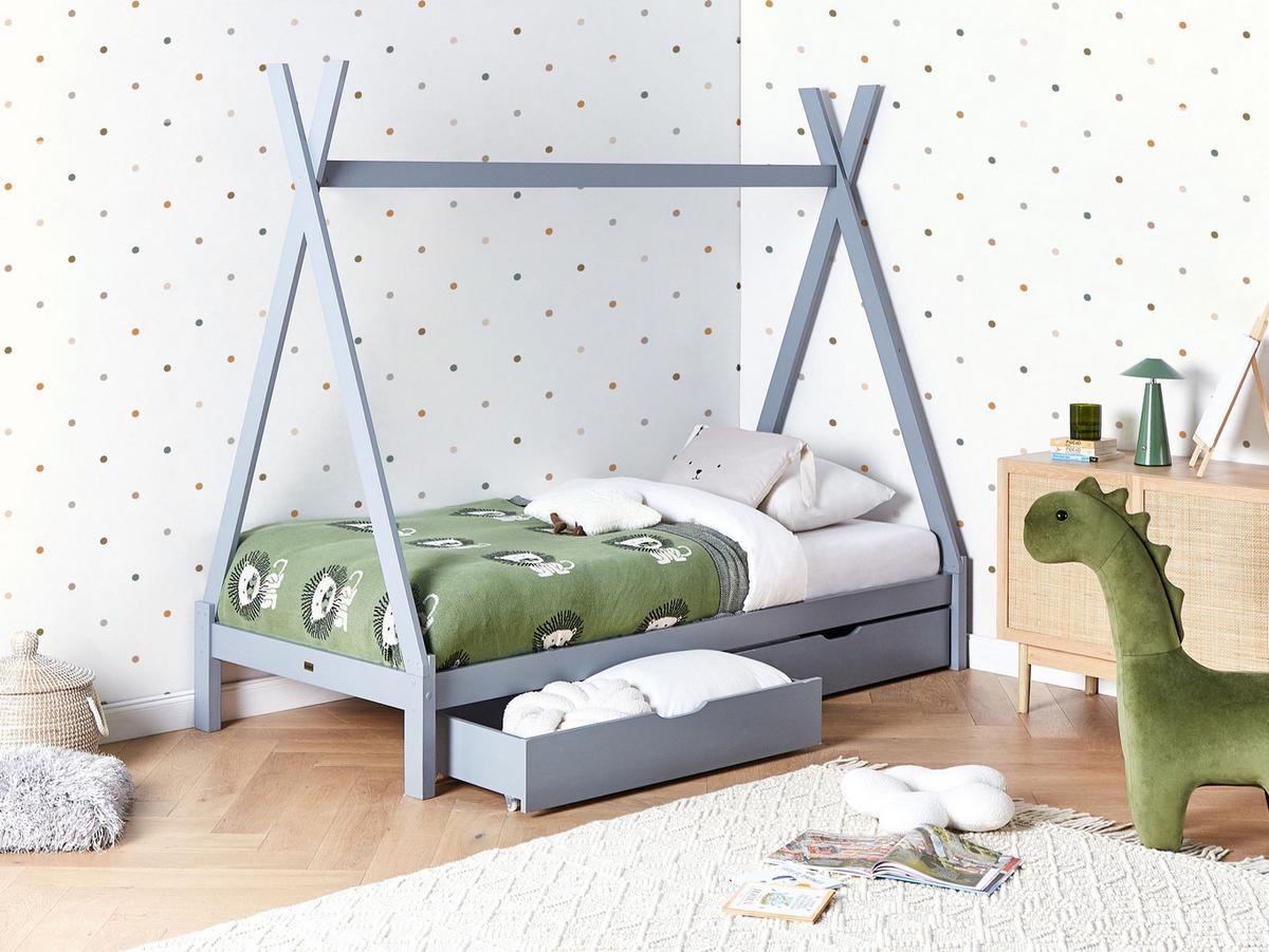 BETTSCHUBLADE 2er set Grau Cronat - Grau, Holz - Beliani