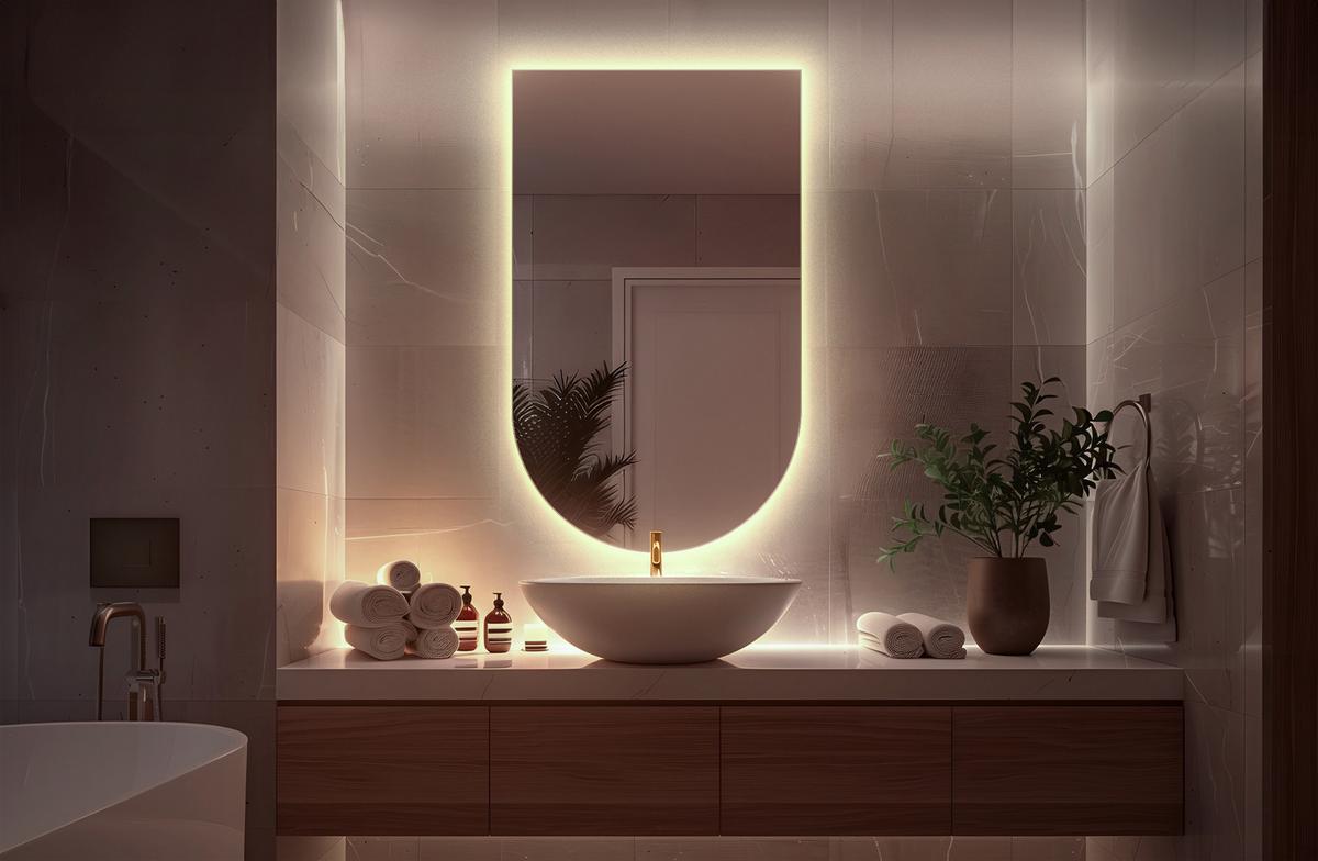 LED SPIEGEL 45x80 cm Neutralweiß 4000K - Transparent, Glas (45/80/0.4cm) - Wallfluent
