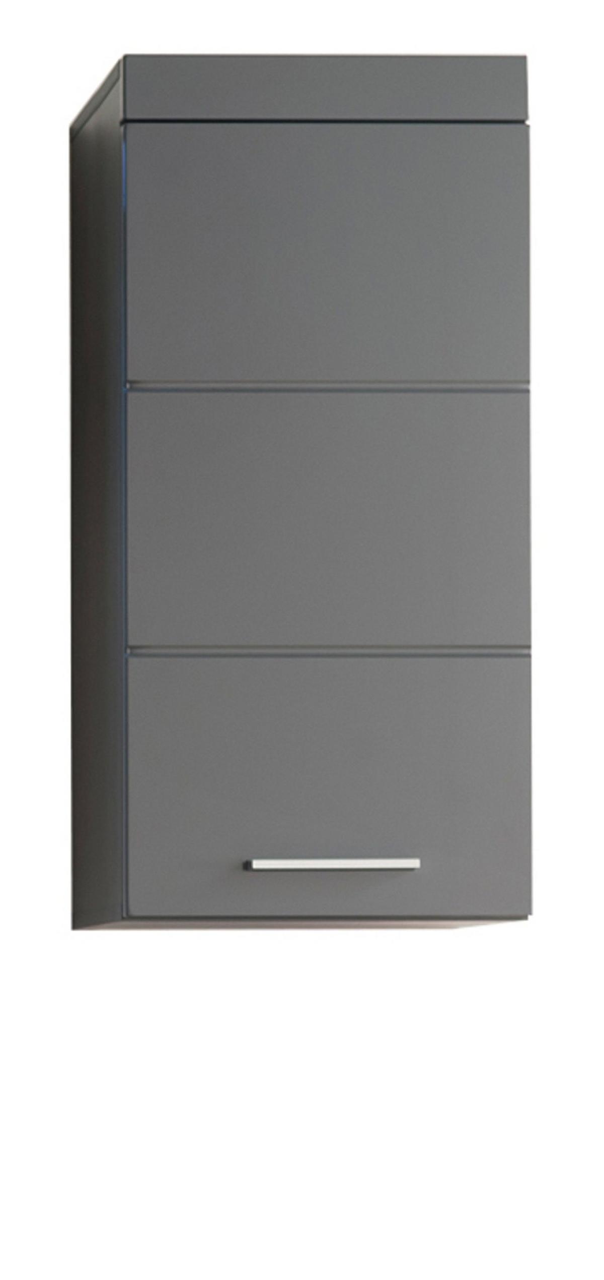 HÄNGESCHRANK grau Hochglanz 37 x 77 cm, Badschrank hängend - Grau, Holzwerkstoff/Kunststoff (37/77/23cm) - Top.Furn