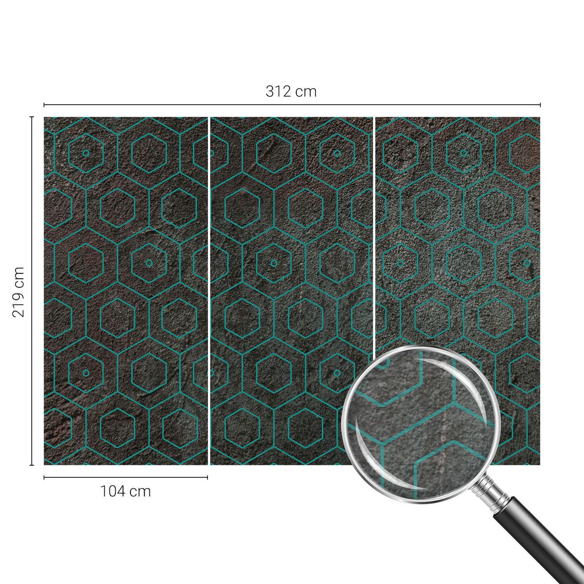 FOTOTAPETE 312x219 cm - Geometrisches Muster - Braun, Textil (312/219cm) - Wallfluent