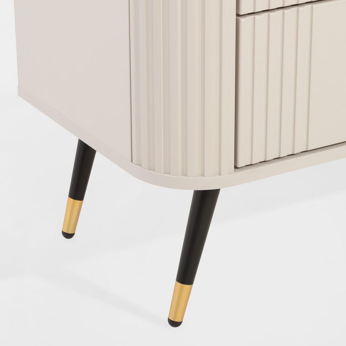 KOMMODE AURA mit Schubladen auf Füßen - Beige, Holzwerkstoff (78/98.4/40cm) - Idohome
