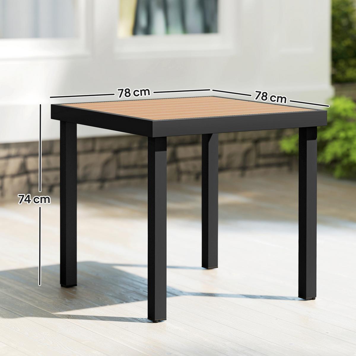 GARTENTISCH, Naturholz, Aluminium - Naturfarben, Metall (78/78/74cm) - Outsunny
