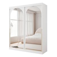 SCHWEBETÜRENSCHRANK CLARITY 2-türig 180/65/215 cm Weiß / goldene Griffe - Goldfarben/Weiß, Holzwerkstoff/Kunststoff (180/215/65cm) - Idohome