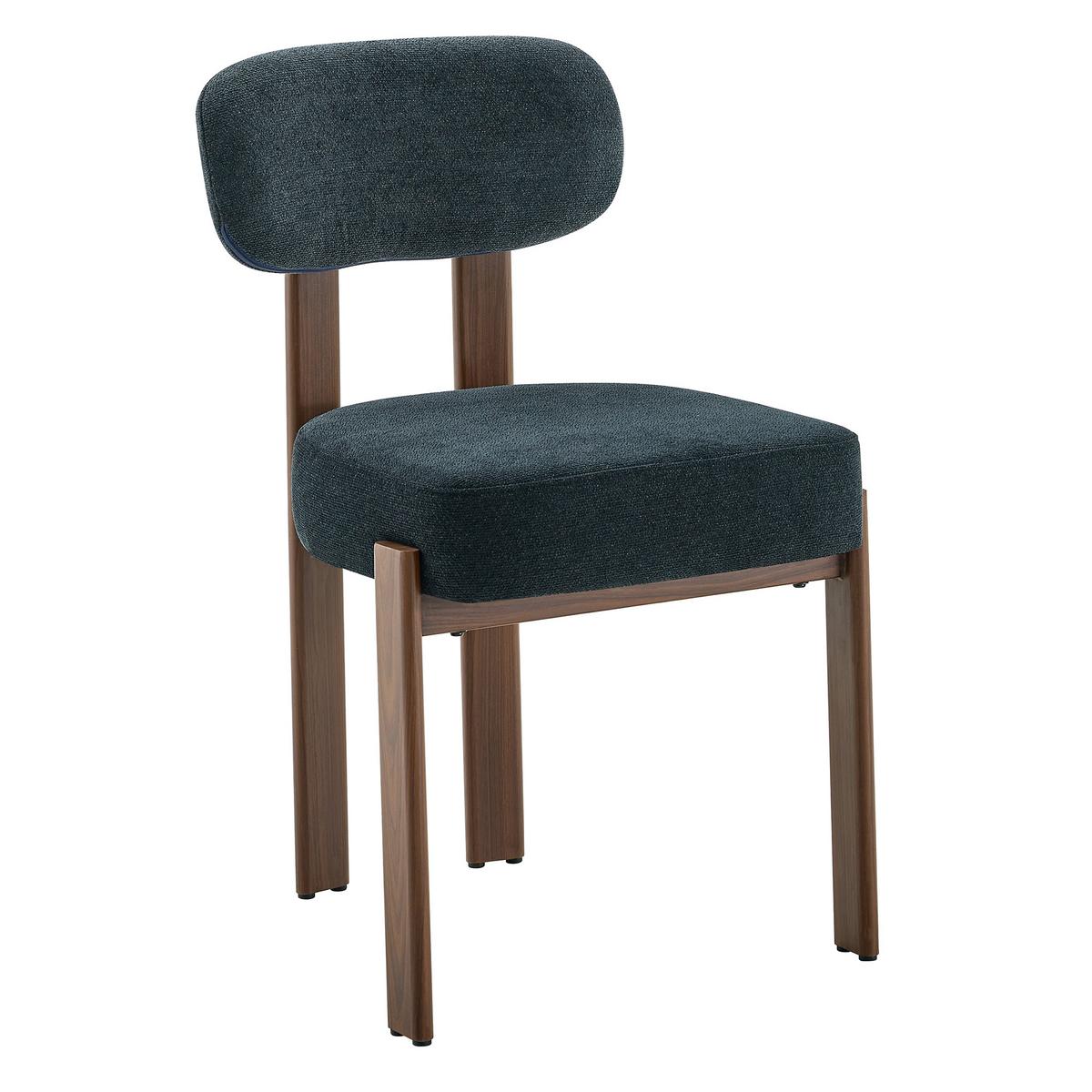 ESSZIMMERSTUHL 2ER-SET aus Leinenstoff mit gebogener Rückenlehne und dicker Polsterung - Schwarz, Textil (49/82.5/57cm) - Urban Meuble