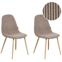 ESSZIMMERSTUHL 2er-Set Beige Hilden - Taupe/Braun, Textil (43/84/52cm) - Beliani