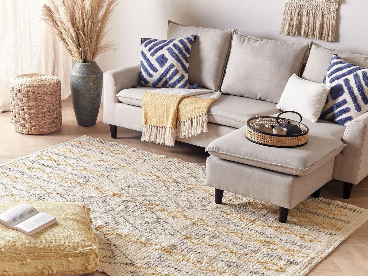 KURZFLOR-TEPPICH Kadapa 200/140 cm - Beige, Textil (140/200cm) - Beliani