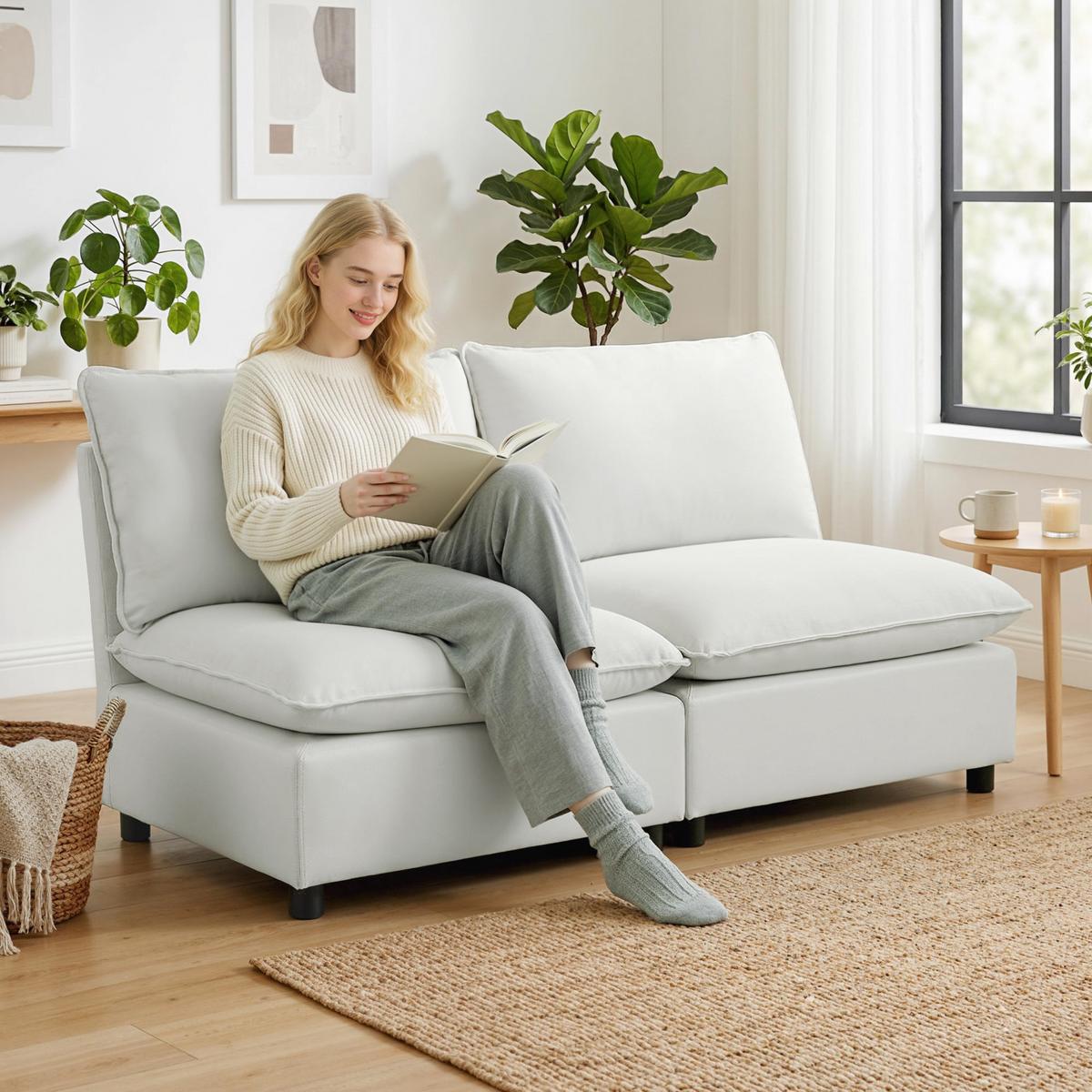 2-SITZER-SOFA Kunstleder Grau - Schwarz/Grau, Kunststoff (85/78/146cm) - HOMCOM
