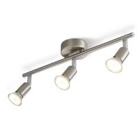 DECKENSTRAHLER Attendorn 3-flammig 40/8/13 cm - Silberfarben, Metall (40/8/13cm) - Nettlife