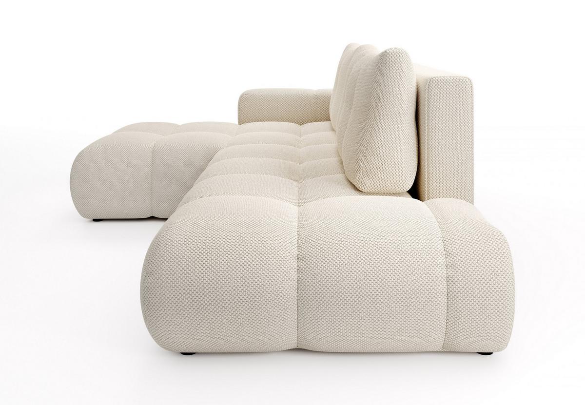 ECKSOFA DUCA L-S Beige Jersey mit Schlaffunktion - Beige, Holz (266.5/266.5cm) - MASSENO