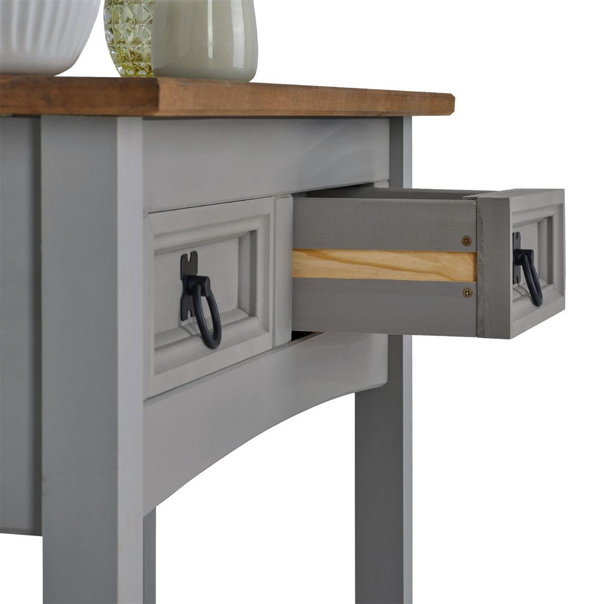 KONSOLENTISCH RAMON grau/natur - Naturfarben/Grau, Holz (32/87/73cm) - CARO-Möbel