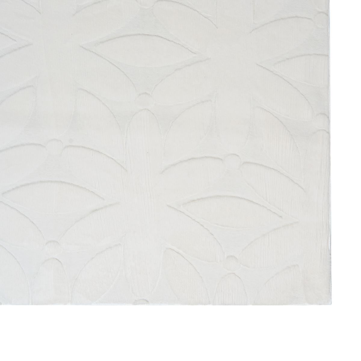 TEPPICH Cremeweiß 160/160 cm Hood - Creme/Weiß, Textil (160/160cm) - Beliani
