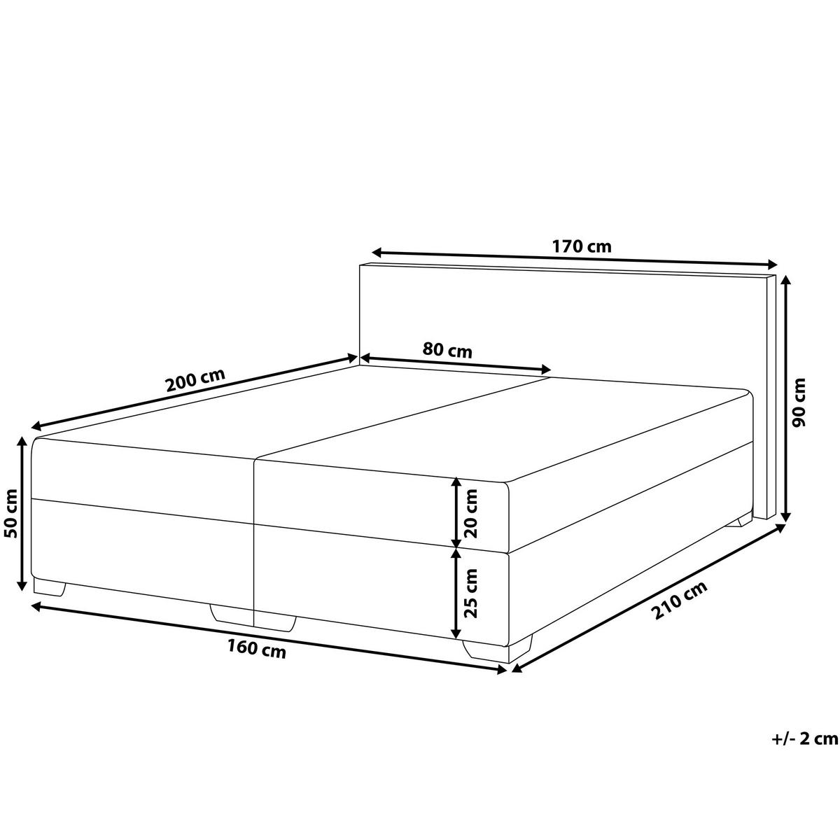 BOXSPRINGBETT 160/200cm Schwarz President - Schwarz, Kunststoff/Textil (160/200cm) - Beliani