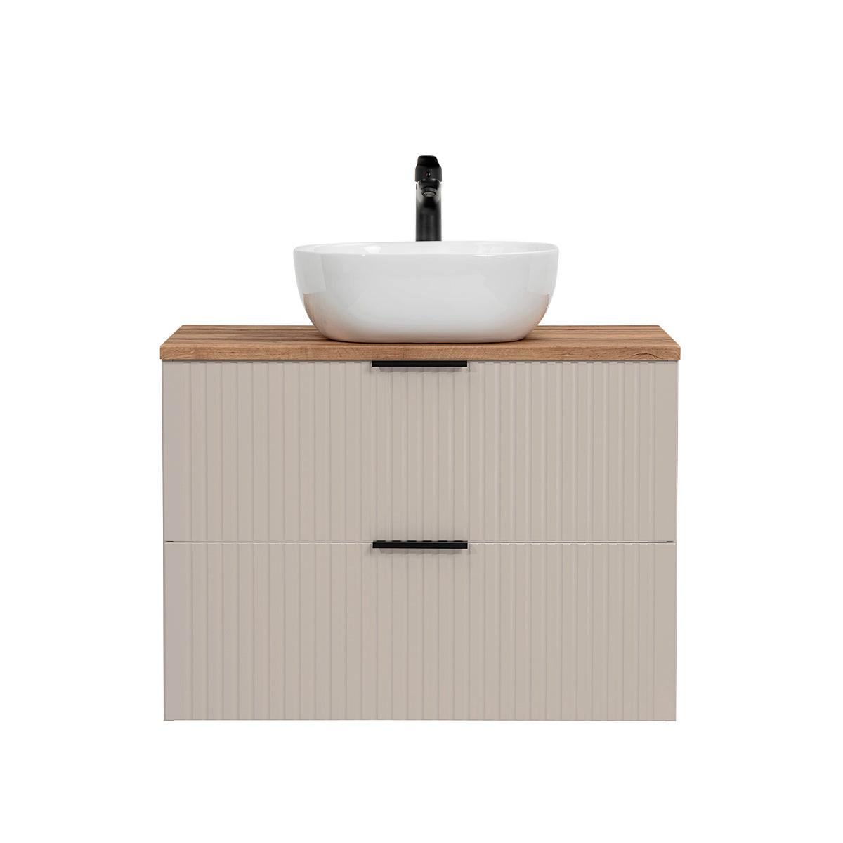 WASCHTISCH 80.6cm Adriel Kaschmir und Holz - Beige, Holzwerkstoff (80.6/59/46cm) - Petits-meubles
