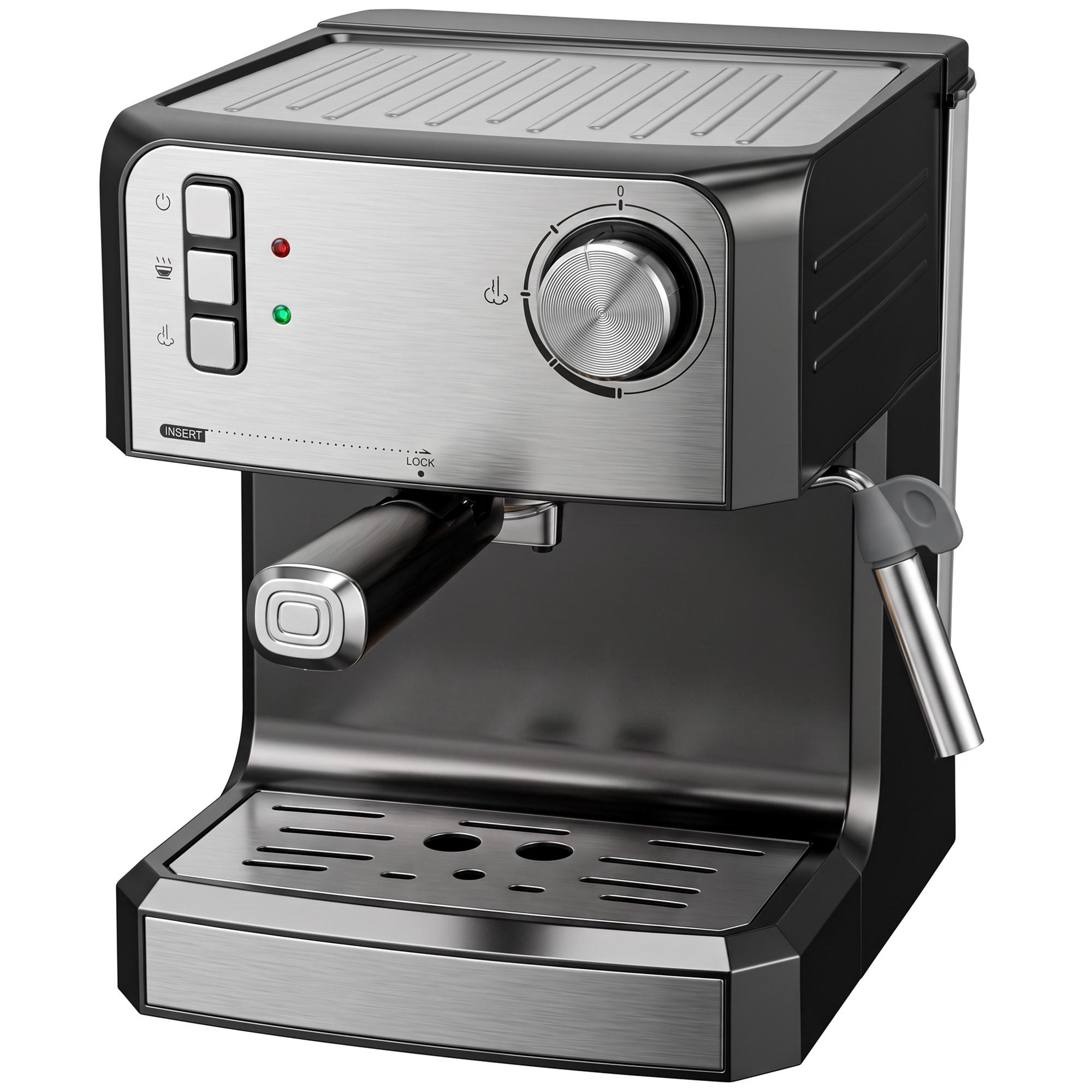 KAFFEEMASCHINE Edelstahl Schwarz - Schwarz, Metall (22/28/29cm) - HOMCOM
