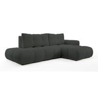 ECKSOFA L Form Hosio Dunkelgrau 286/177/88 cm Rechts mit Schlaffunktion - Dunkelgrau/Schwarz, Kunststoff/Textil (286/177cm) - AX Living