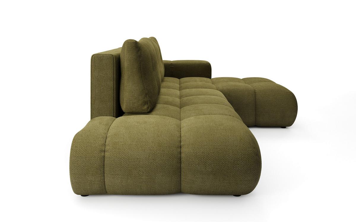 ECKSOFA DUCA R-S Grün Chenille mit Schlaffunktion - Grün, Holz (266.5/266.5cm) - MASSENO