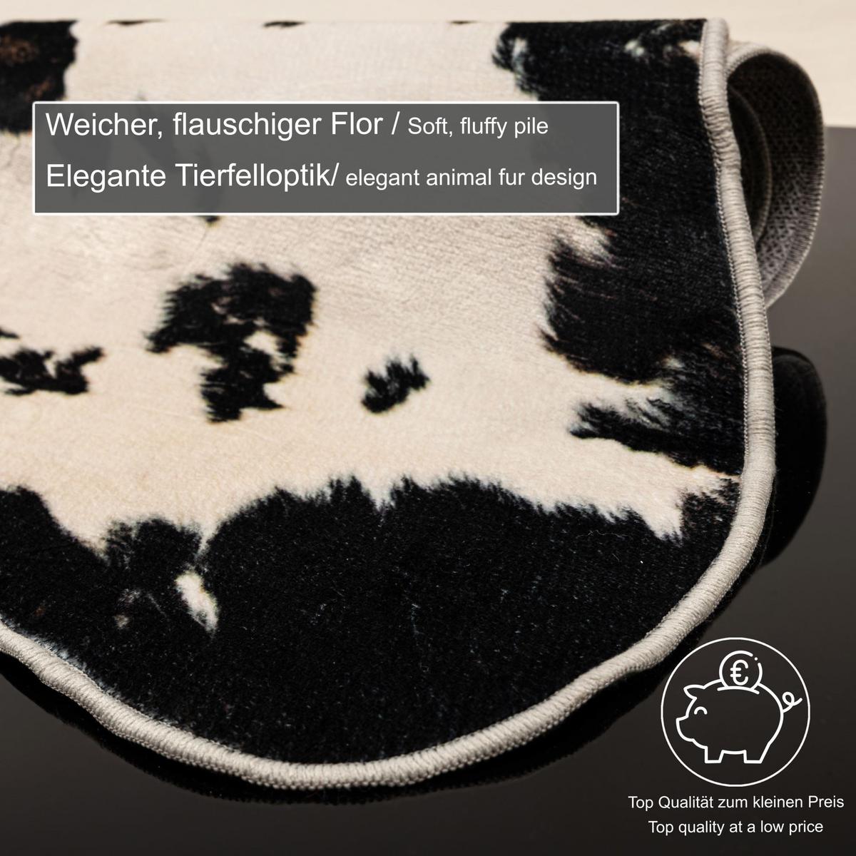 KUNSTFELL-TEPPICH Emilia 100x130 cm - Schwarz, Textil (100/130cm) - Gino Falcone