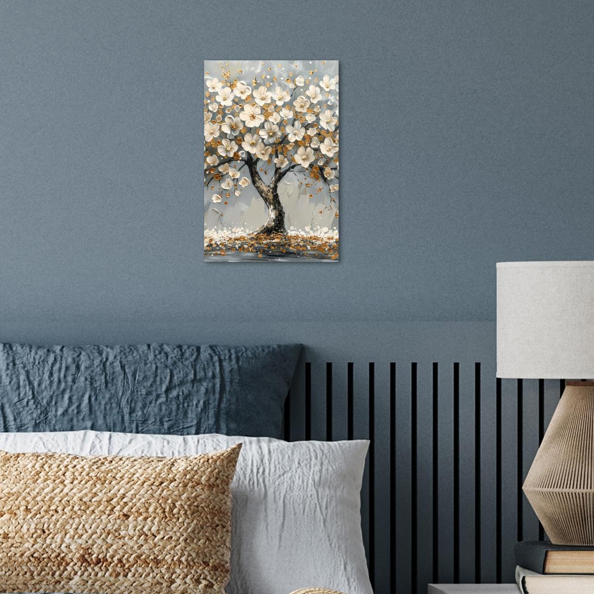 POSTER Baum - Blumen - Weiß - Natur - Kunst Room Decor 20x30 cm - Weiß, Papier (20/30/0.1cm) - MuchoWow
