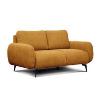 SOFA FEBE 2-Sitzer, senfgelb - Gelb/Schwarz, Holz/Textil (160/82/96cm) - Wozimo