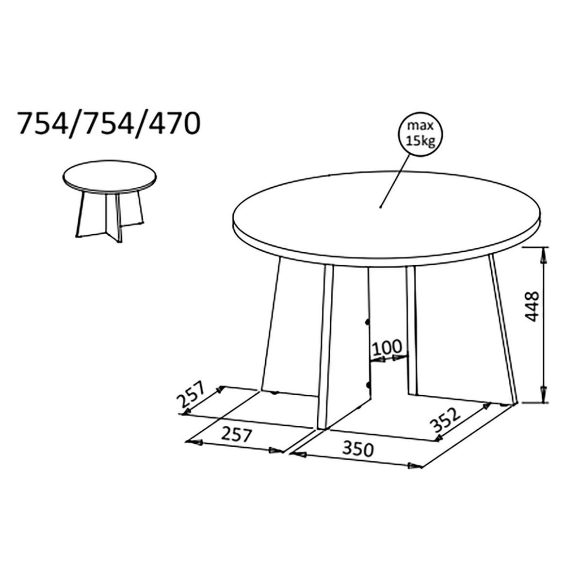 COUCHTISCH Aurora 75 cm, rund Wohnzimmertisch mit modernem Design, Nussbaum - Nussbaumfarben, Holzwerkstoff (75/75/47cm) - Beautysofa