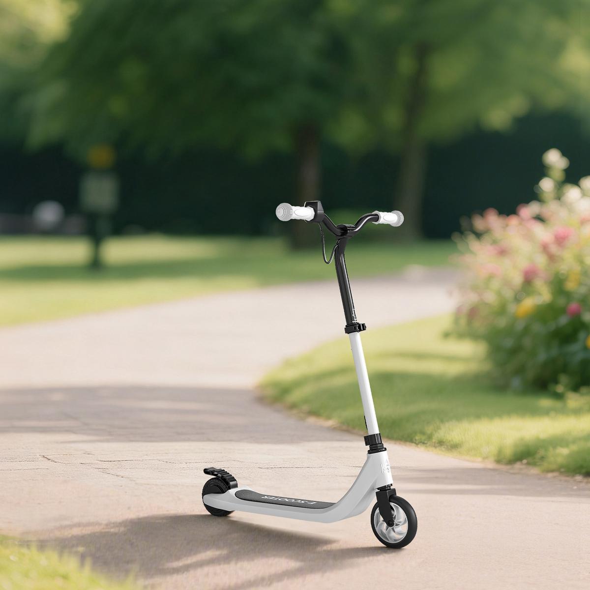 E-SCOOTER höhenverstellbarer Elektroroller bis 50kg ab 6 Jahren - Schwarz, Metall (95cm) - HOMCOM