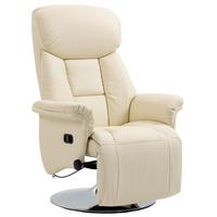 RELAXSESSEL Kunstleder Stahl Cremeweiß - Chromfarben/Creme, Kunststoff/Metall (78/109/80cm) - HOMCOM