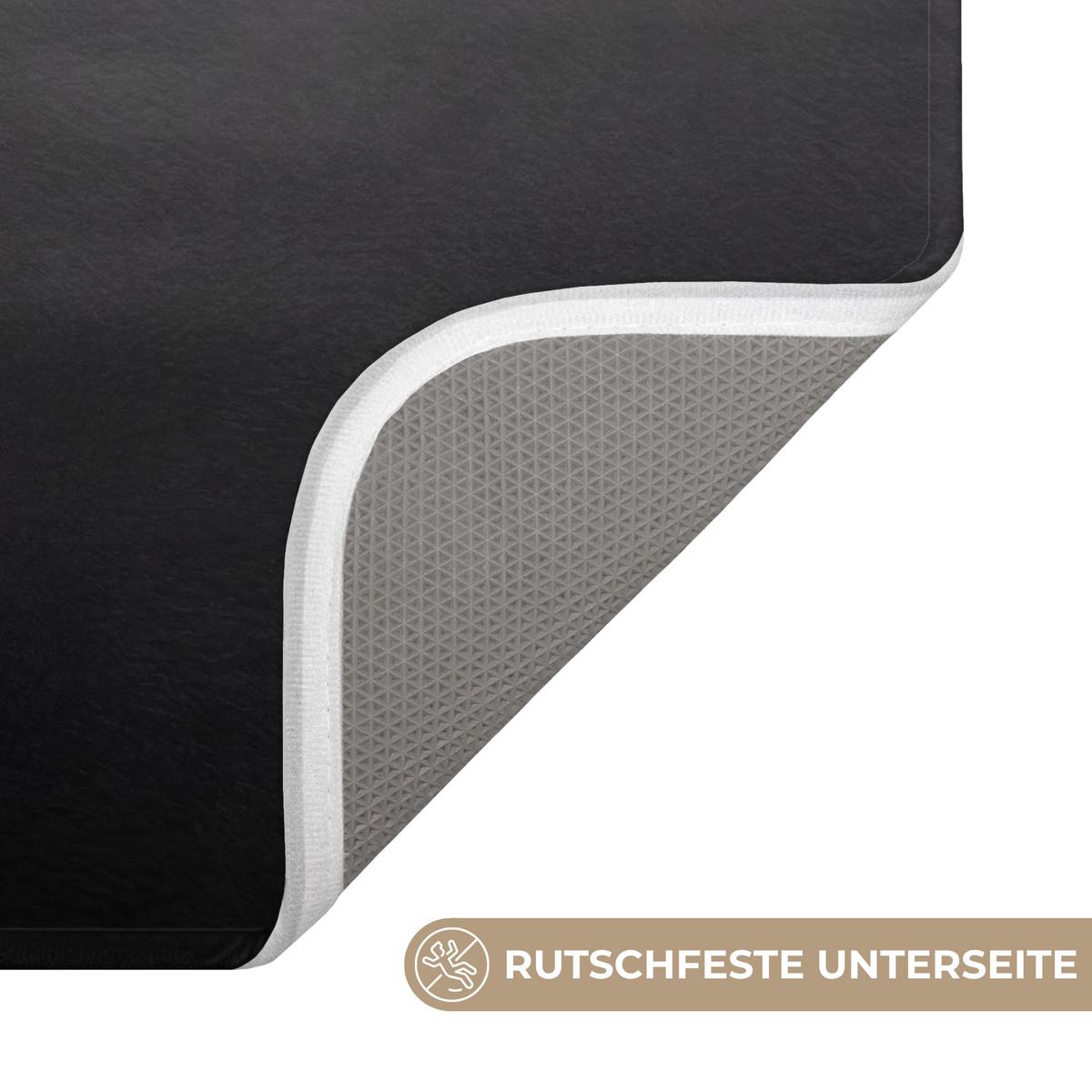 BADEMATTE Schwäne - Herz - Schwarz - Weiß 60x90 cm - Schwarz, Textil (60/90cm) - OnlyWow