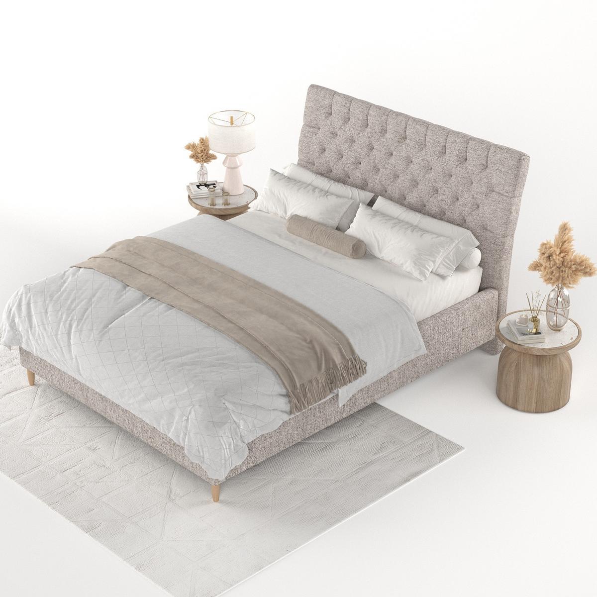 POLSTERBETT Lira 180/200 cm Beige im Neve Stoff - Beige/Naturfarben, Holz/Holzwerkstoff (180/200cm) - AltaBeds